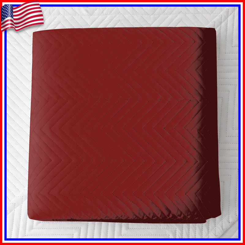 Deep Red Solid Quilted Bedspread All Sizes, Full / Double