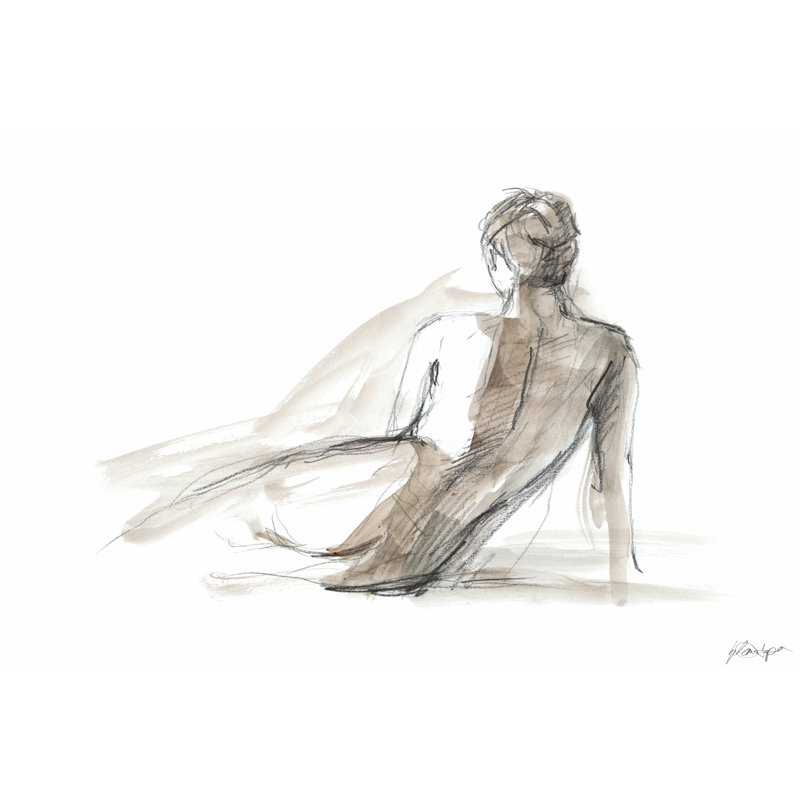 Gestural Figure Study II by Ethan Harper - Wrapped Canvas Painting, 51cm H x 76cm W x 3.8cm D