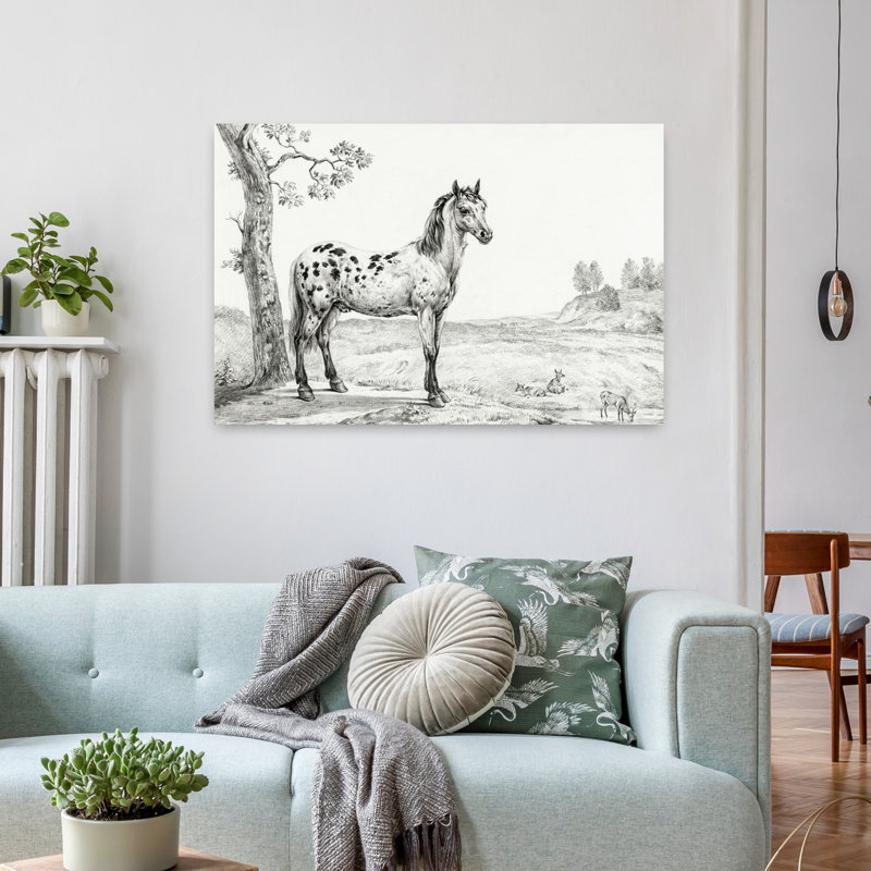 Art mural cheval rétro classique, H 36 po x l 24 po