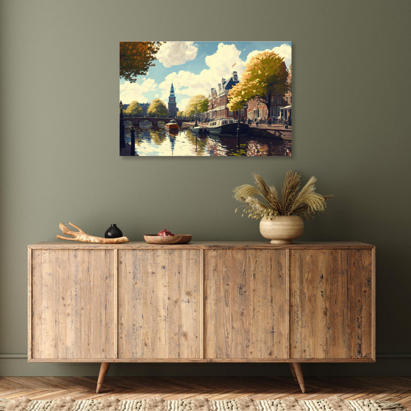 Amsterdam Romanticism Style - 1 pièce, impression d'art graphique rectangulaire sur toile tendue