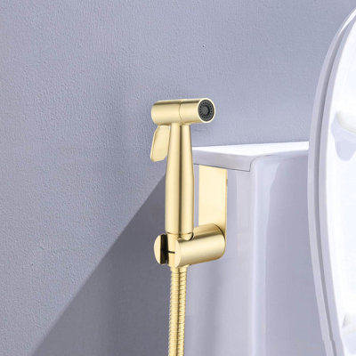 Brushed Gold Toilet Bidet - Handheld, Hygienic And Efficient, With Adjustable Spray For Enhanced Cleaning Experience Handheld In Efficient Hygiene Solution, Rust Long-Term Use Easy