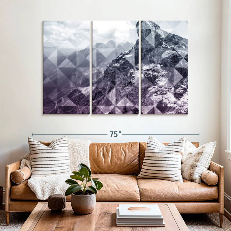 Alvord Abstract Geometric Mountains, 42" H x 65" W