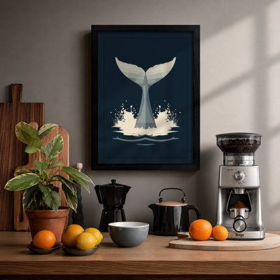 Whale Tail Rising Coastal - Framed Print
