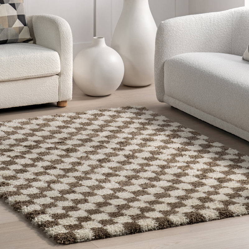 Tapis à poils longs pour salle à manger Adelaide, Carré 8 pi