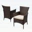 Chaises de salle à manger d'extérieur en osier PE multibrown, résistantes aux intempéries et confortables pour tout patio (ensemble de 2)