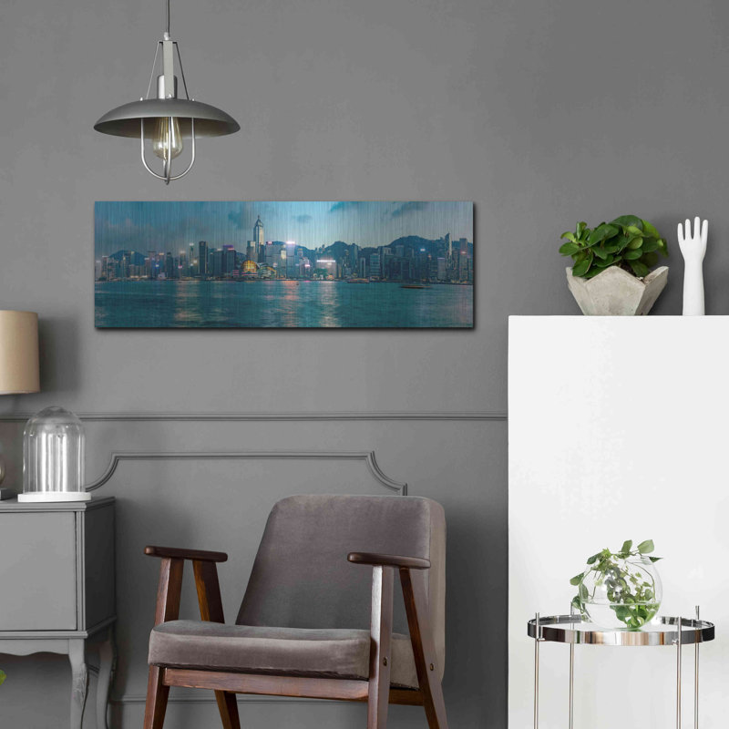 «Hong Kong Panorama», art mural en métal, H 12 po x l 36 po