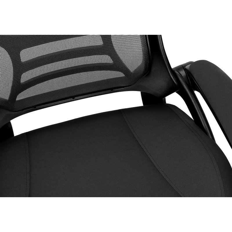 Office Chair, Swivel, Armrests, Adjustable Height, Ergonomic, Work, Black Mesh, Black Metal, Contemporary, Modern