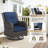 4-Person Outdoor Patio Conversation Rattan Seating Group With 5000BTU Fireplace,Coffee Table and Blue Cushions-721635385