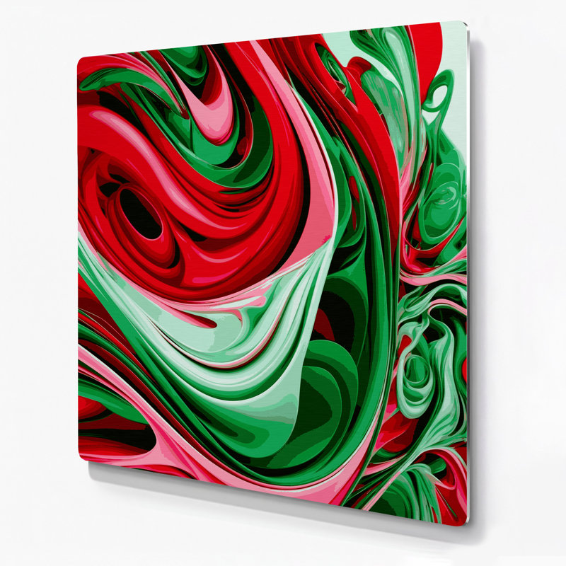 Art numérique sur métal abstraction numérique 67, H 8 po x l 8 po