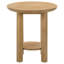 Table de bout ronde Clera avec tablette ouverte, bois de chêne clair, 22 po