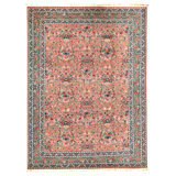 Hand Knotted Wool Oriental Area Rug in Rose And Green