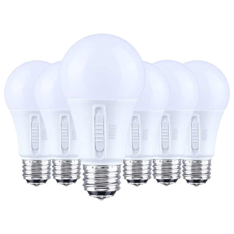 15 W à DEL A19 27K / 3K / 35K / 4K / 5K CCT Base moyenne en plastique 12-24 volts AC 12-34 volts DC 1-Pack, 1600