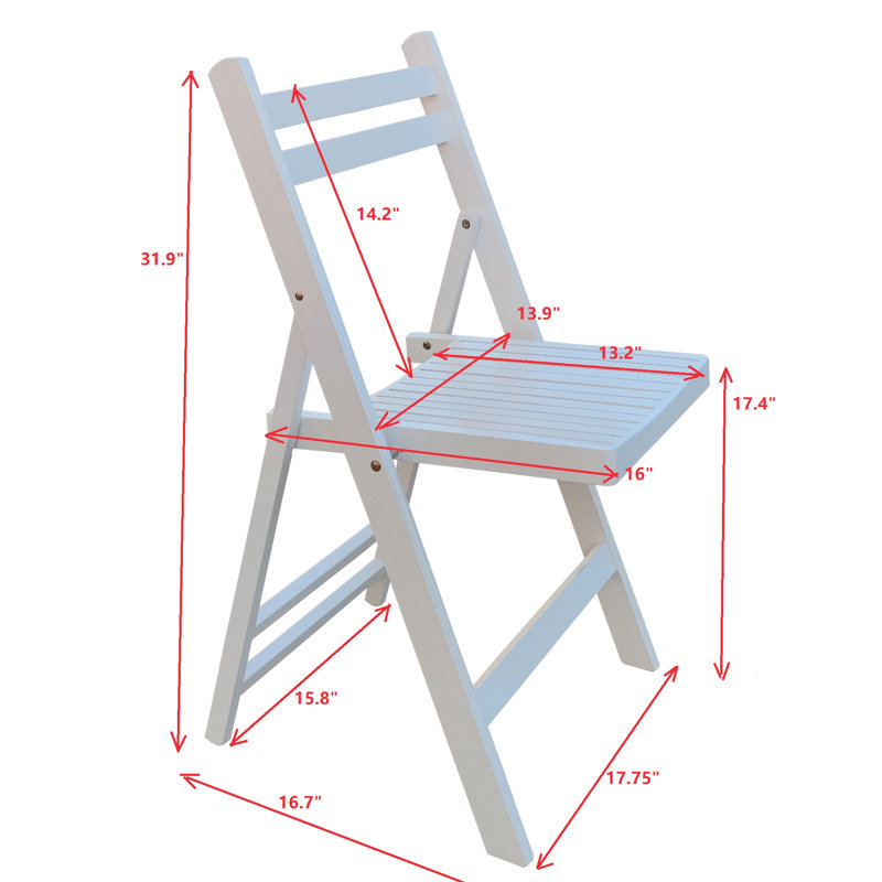 Ensemble de 4 chaises pliantes en bois massif blanc avec assise confortable à lattes, idéales pour l'intérieur et l'extérieur, gain de place, supporte un poids maximal de 100 kg, offre une détente incomparable et convient à de nombreuses occasions.