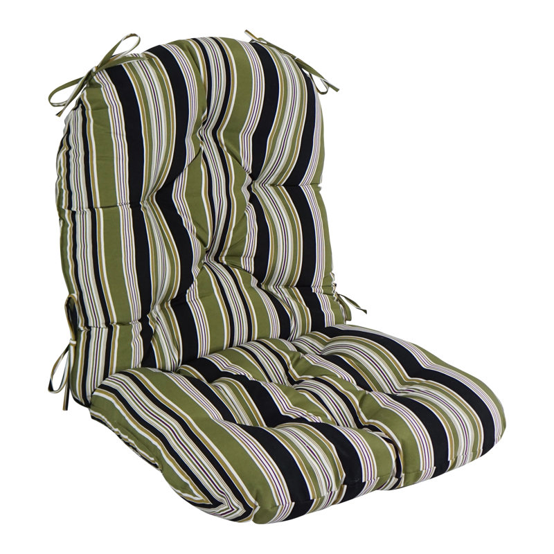 Outdoor 6'' Seat / Back Cushion, Freeport Striped Ebony
