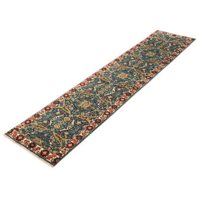 Tapis bleu sarcelle Serapi Heritage 2 pi 6 po x 11 pi 11 po