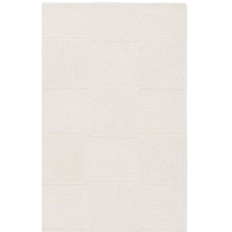Senya Hand Tufted Wool/Cotton Geometric Rug in Ivory, Rectangle 3' x 5'