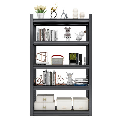 5-tier shelving unit with protective side rails