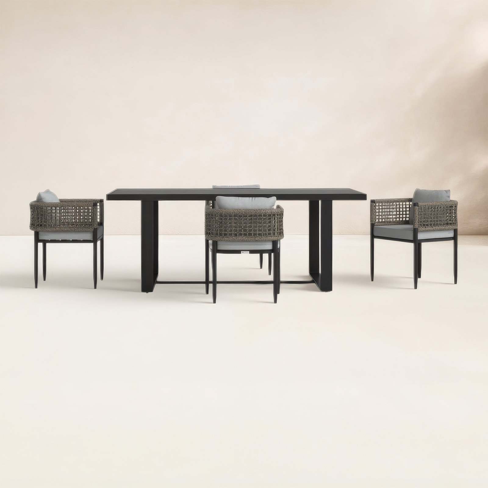 Scotia 79'' Rectangular Outdoor Dining Set with Cushions, 4