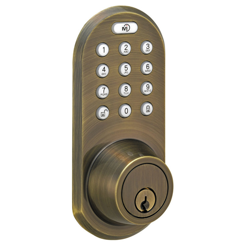 Electronic Deadbolt, Antique Brass