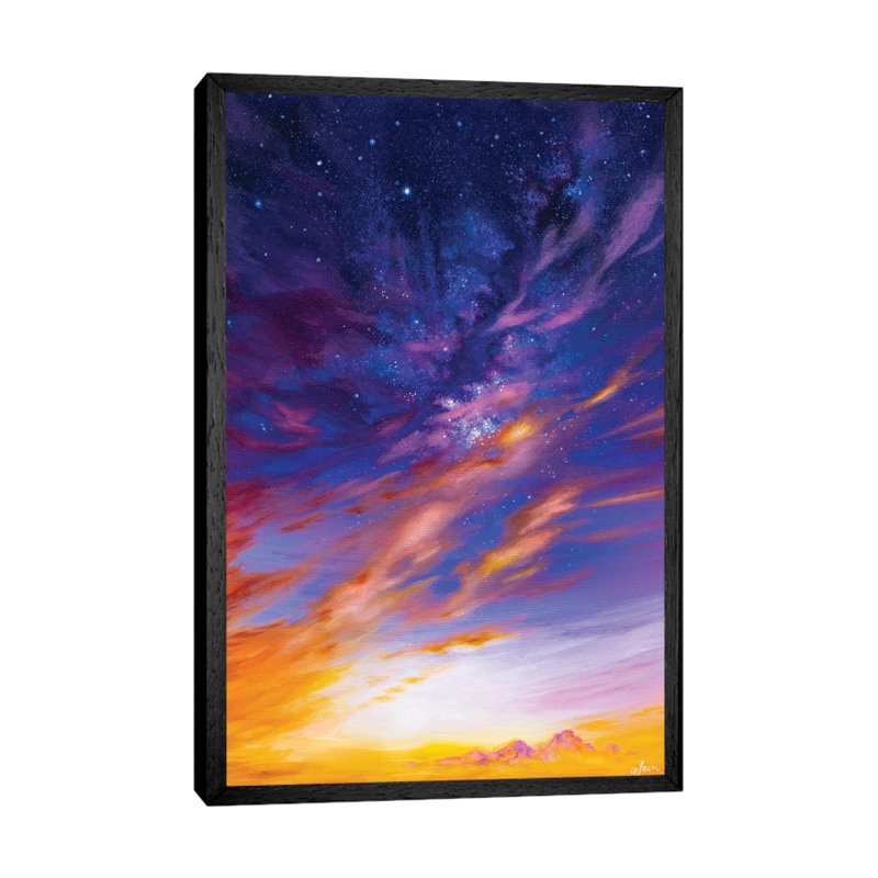 Longs Peak Glow 1 Piece Painting on Canvas, 66.04 cm H x 45.72 cm W, Black Framed