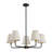 5-Light Modern Dimmable Chandelier With Fabric Shades-1573470183