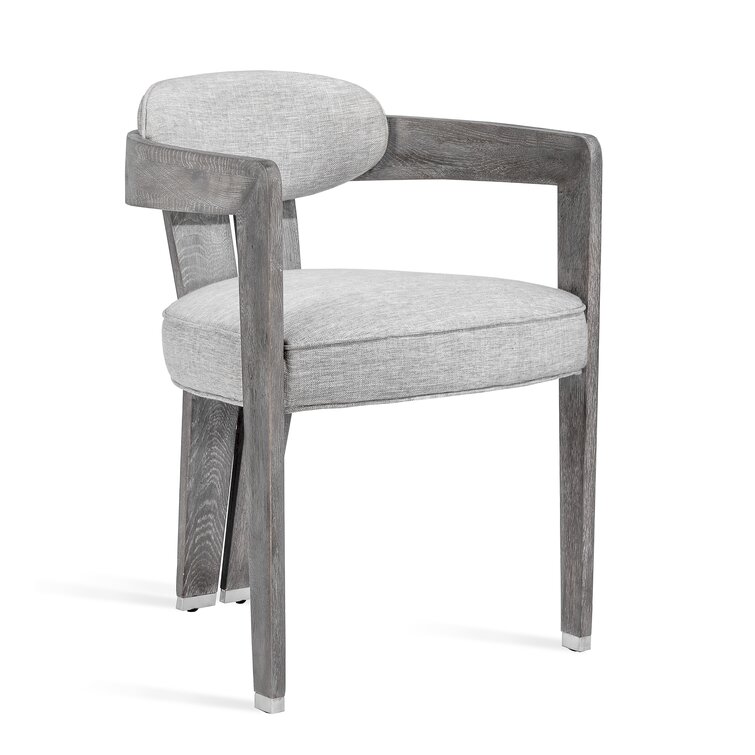 Luxury Designer Louis Arm Chair - Natural Wood + Linen Dining Chair – BSEID