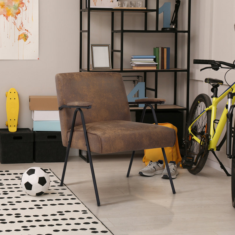 Fauteuil en polyester 24,8 pouces de largeur, Mélange de polyester brun