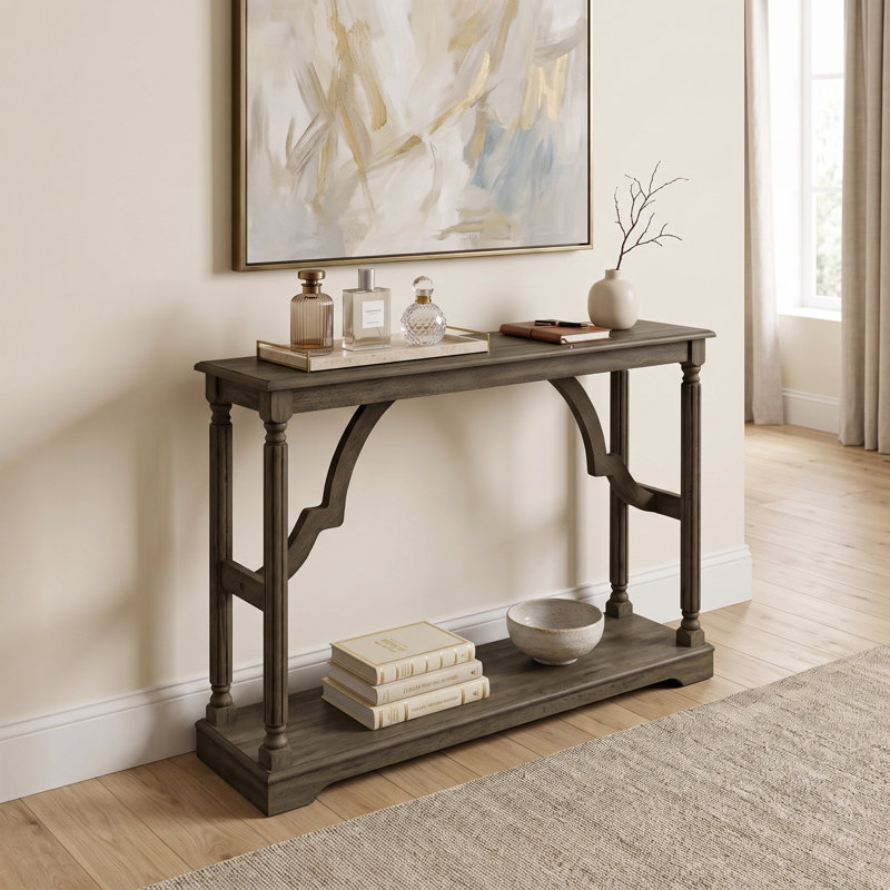 Console en bois massif 45,9 po Allanton, Chêne antique