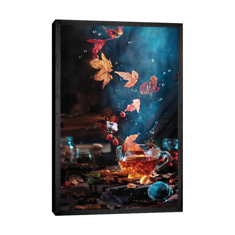 Briar Tea With Autumn Swirl by Dina Belenko - Print on Canvas, Black Framed, 101.6cm H x 66.04cm W x 3.81cm D