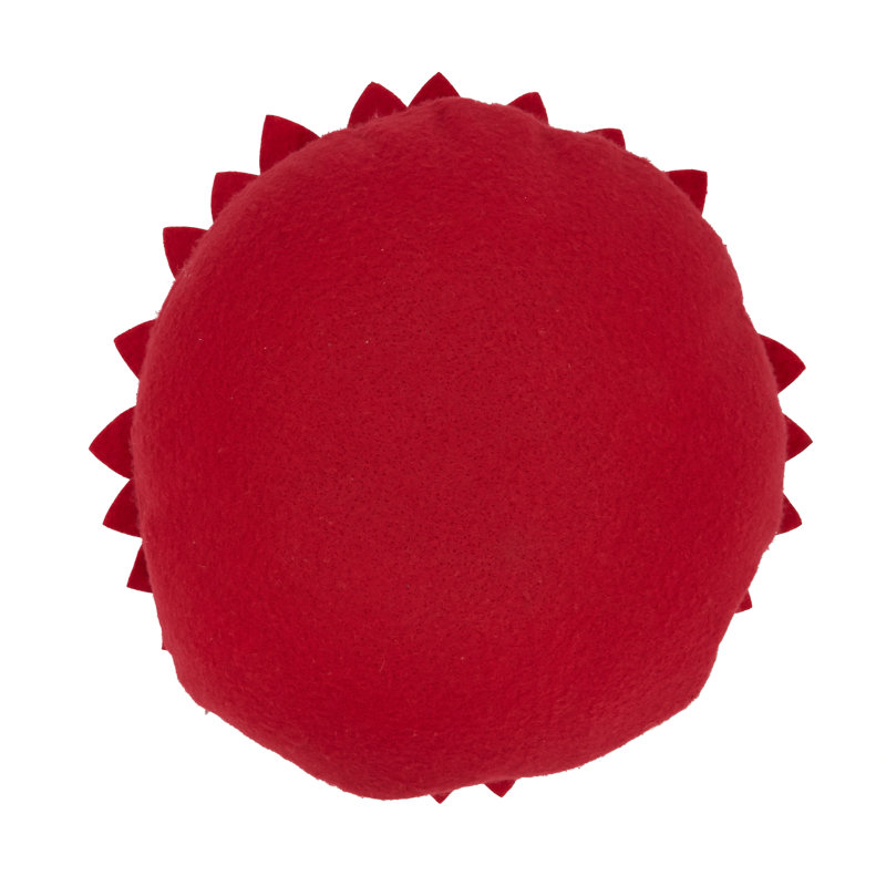 Red and White Round Felt Flower Throw Pillow