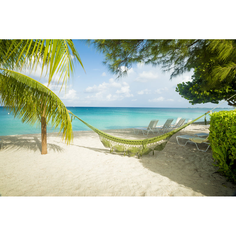 Hammock On A Caribbean Beach by Mikolajn - Wrapped Canvas Print, 30cm H x 46cm W