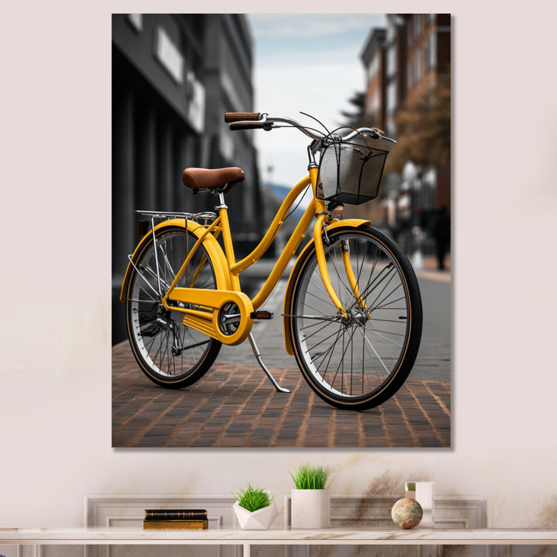 Vélo Urban Rythme III, reproduction d'art sur toile, H 32 po x l 24 po x P 1 po, Toile tendue