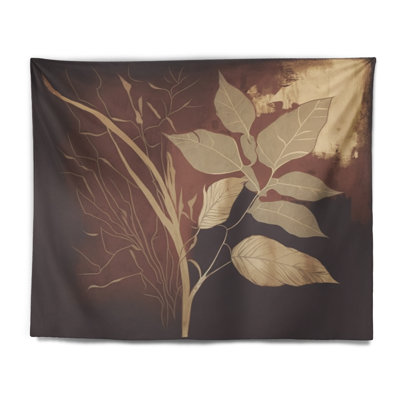 Tapisserie en polyester et feuilles de chocolat en terre cuite III