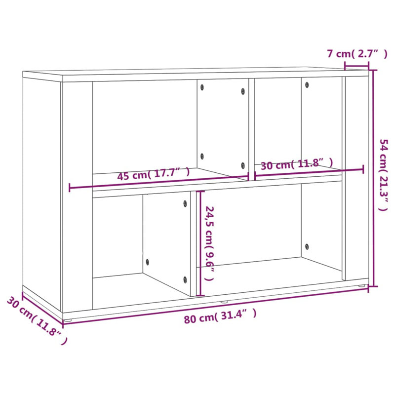 Jameela 54cm H x 80cm W Standard Bookcase, Concrete Grey