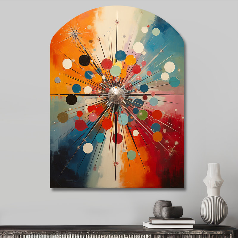 Owen - Midcentury Modern Arch, impression sur métal, reproduction d'art asymétrique moderne, H 34 po x l 25 po