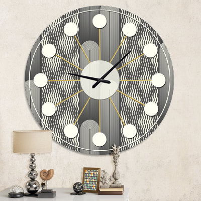 Horloge murale Mimimal Design noir et blanc II - Mid-Century