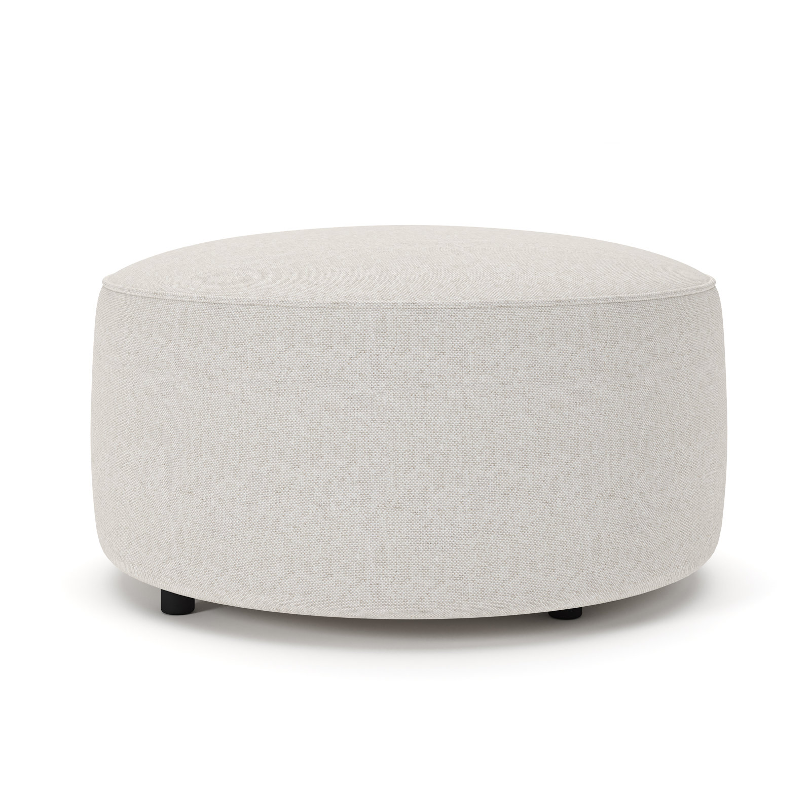 Murano Upholstered Ottoman, Macarena Light Gray Canvas