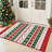 Christmas Party Machine Washable Area Rug Red/White/Green-1191040170