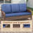 70.9" PE Wicker Rattan Outdoor Furniture Set, 3 Seat Sofa With Blue Deep Seat Cushions-1459415492