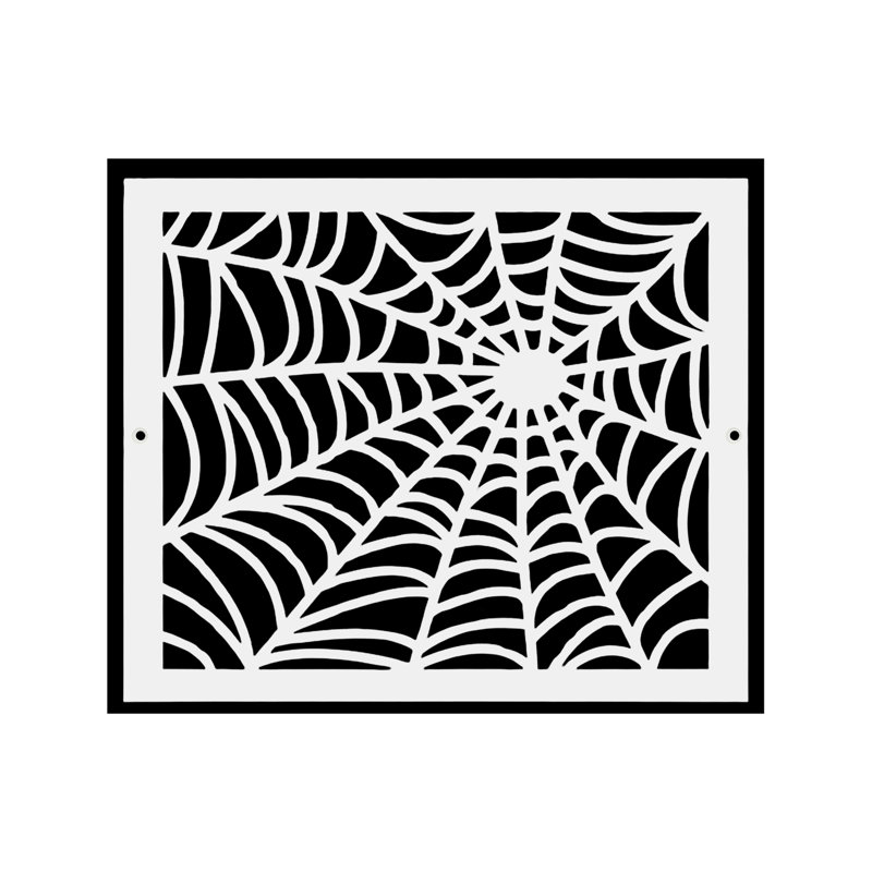 Évent de retour d'air Spooky Gothic 12 po x 14 po (taille totale de la façade 14 po x 16 po), Blanc thermolaqué