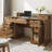 59" Farmhouse Office Desk with Barn Door & Charging Station, Home Office Desk with Monitor Stand, File Drawer, Keyboard Tray & Storage Cabinet for Study, Living Room-1433051195