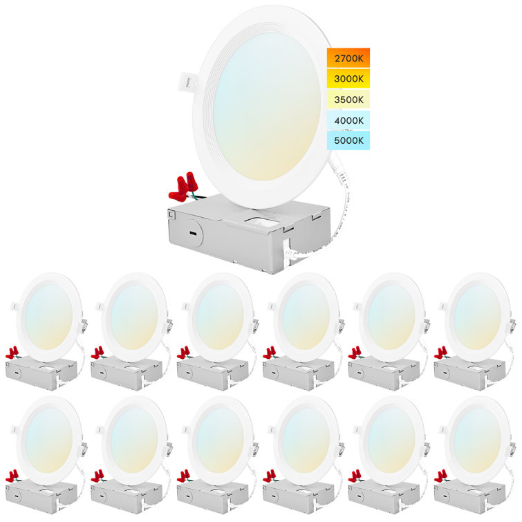 6" Ultra Slim Selectable CCT New Construction IC LED Canless Recessed Lighting Kit