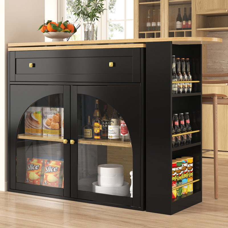 204.00cm Home Bar, Black