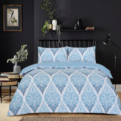 Complete Bedding Set Cotton Rich Checkered Duvet Cover, Fitted Sheet & Pillowcases Soft, Breathable & Wrinkle-Resistant