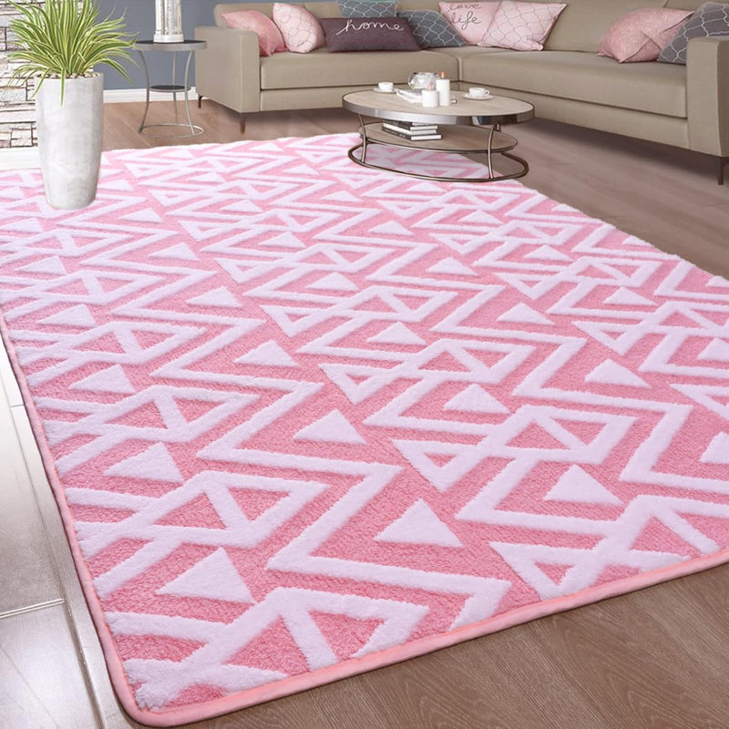 Tapis à texture géométrique luxueux en mousse viscoélastique ultra-douce