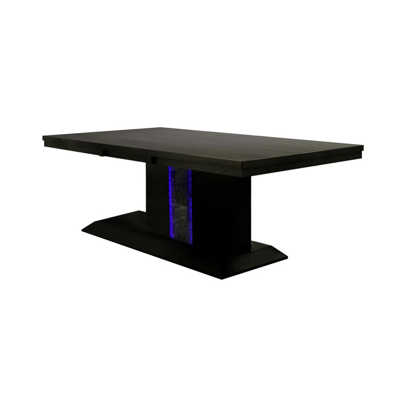 Table de salle à manger contemporaine l 75,6 po, noir