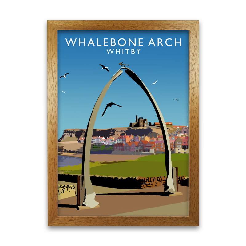 Whalebone Arch Whitby 1 Piece Wall Art, 29.7cm H x 21cm W x 3cm D, Honey Oak Framed