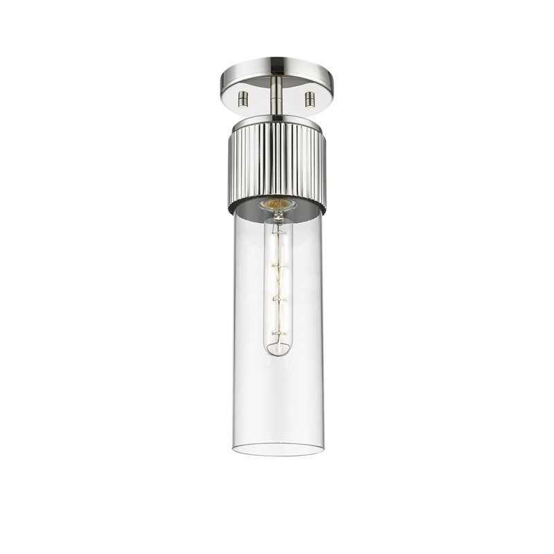 Plafonnier encastré 12 lumières Bolivar, Transparent, H 15,25 po x l 4 po x P 4 po, Nickel poli