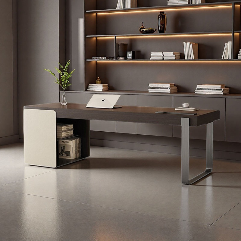 Bureau italien minimaliste avec chargement sans fil, H 29,5 po x l 78,7 po x P 27,6 po