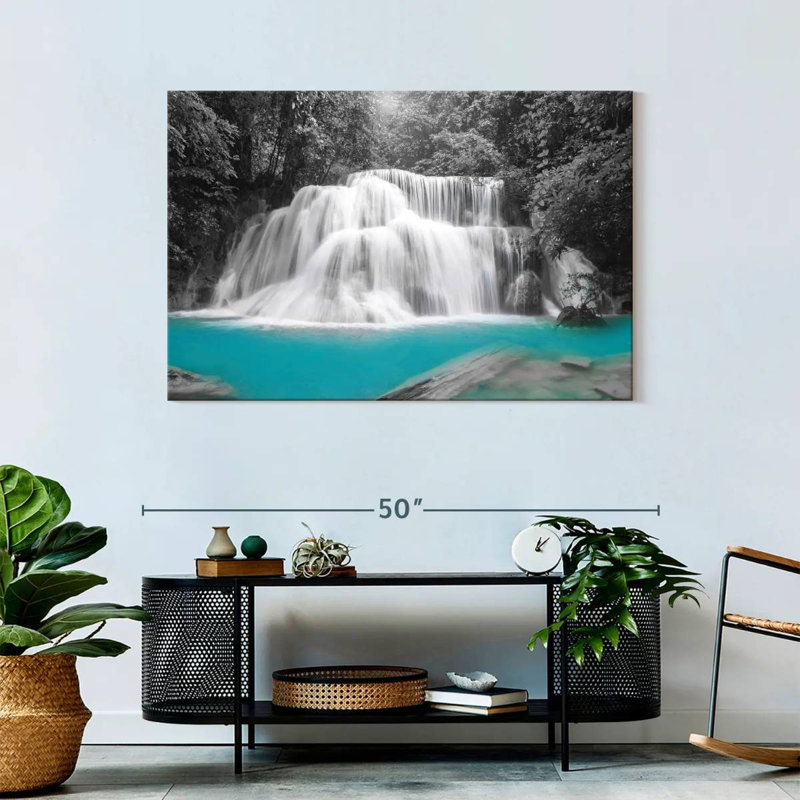 Pop Rainforest Waterfall Canvas Print, 30" H x 45" W x 1.25" D
